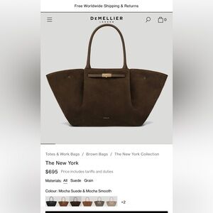 DeMellier Brown Suede Tote Bag